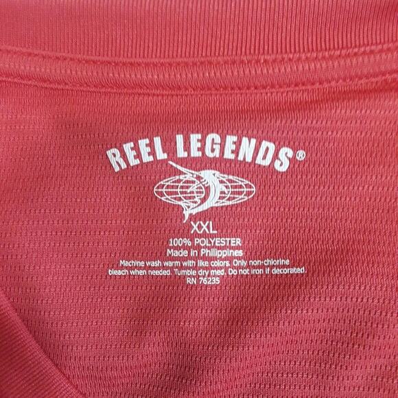 Mens Sz XXL Coral Fishing Reel Legends Logo Long Sleeve Lightweight Tee Shirt - Picture 3 of 8